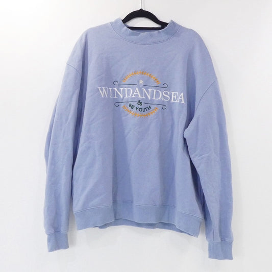 【中古】WIND AND SEA | ウィンダンシーウインダンシー BE YOUTH TOWN CREW NECK スウェット WDS-10TH-CS-10 ライトブルー サイズ：M