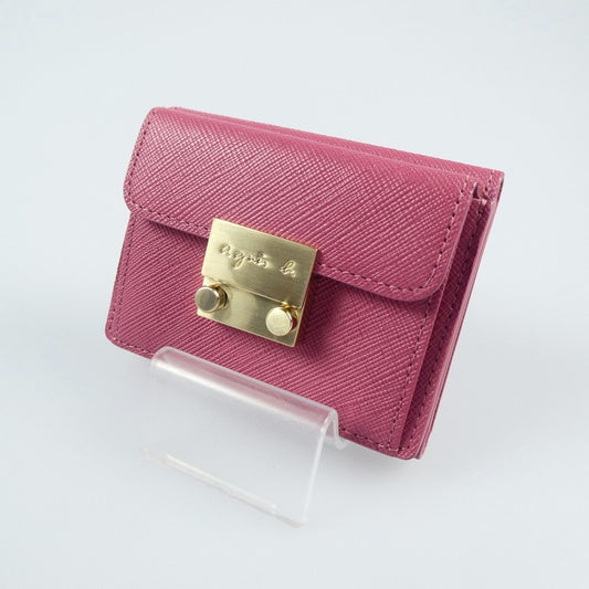 【中古】agnes b. | アニエスベー aurore 長財布 NW03-03 ピンク