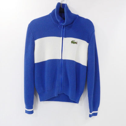 【中古】LACOSTE | ラコステ ローゲージニットスタンドカラージャケット ブルゾン AF6914 ブルー サイズ：34