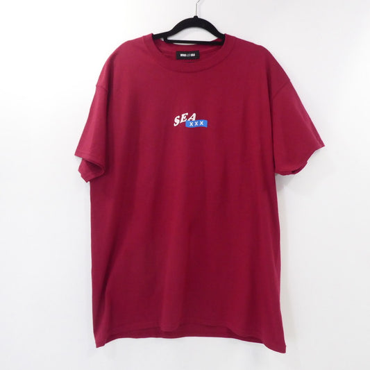 【中古】WIND AND SEA | ウィンダンシーウインダンシー 半袖Ｔシャツ WDS-XXX-02 ボルドー/バーガンディー サイズ：L