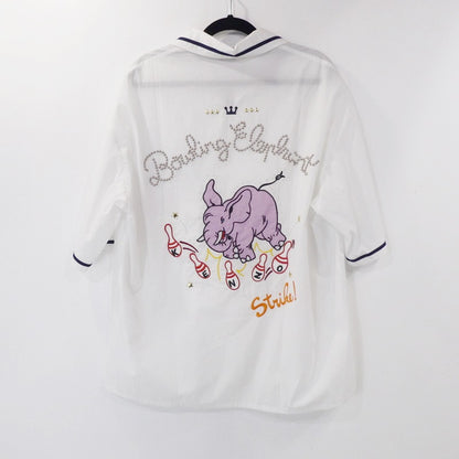 【中古】KENZO | ケンゾー BOWLING ELEPHANT HAWAIAN SHIRT 半袖シャツ FD55CH1135DE ホワイト サイズ：S