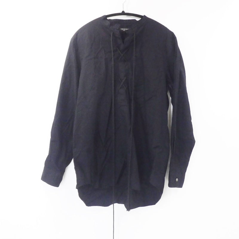 【中古】COMME des GARCONS HOMME PLUS | コムデギャルソンオムプリュス レースアッププルオーバーシャツ その他トップス PI-B030 ブラック