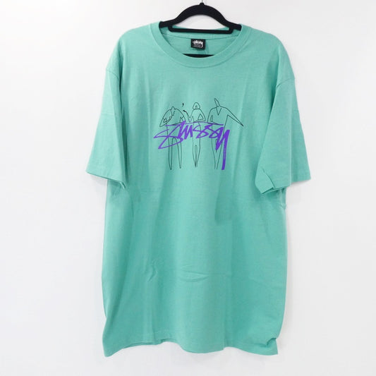 【中古】STUSSY | ステューシー 3 People Tee 半袖Ｔシャツ 21M1904683 グリーン サイズ：L