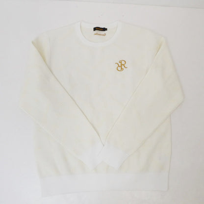 【中古】Resurrection | レザレクション ロゴモノグラムニットプルオーバー ニット RMW-KN13 ホワイト サイズ：XL