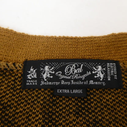 【中古】BAL | バル JACQUARD RAMIE CARDIGAN カーディガン ブラウン サイズ：XL