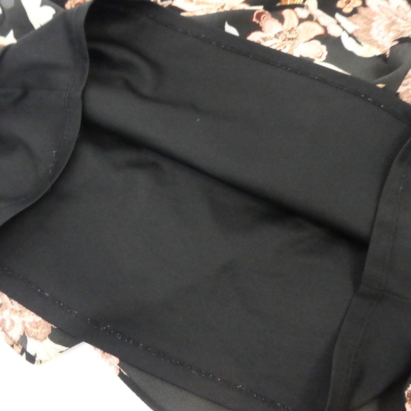 【中古】RALPH LAUREN | ラルフローレン ノースリーブ花柄ティアード ワンピース ブラック