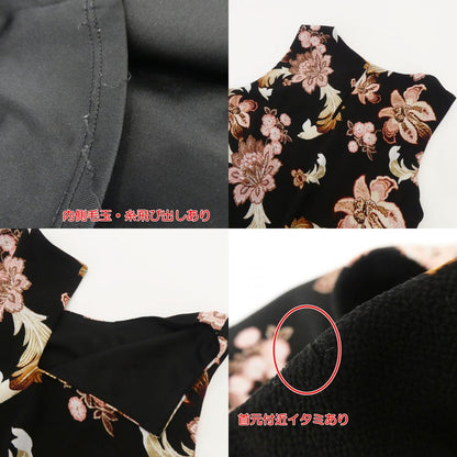 【中古】RALPH LAUREN | ラルフローレン ノースリーブ花柄ティアード ワンピース ブラック