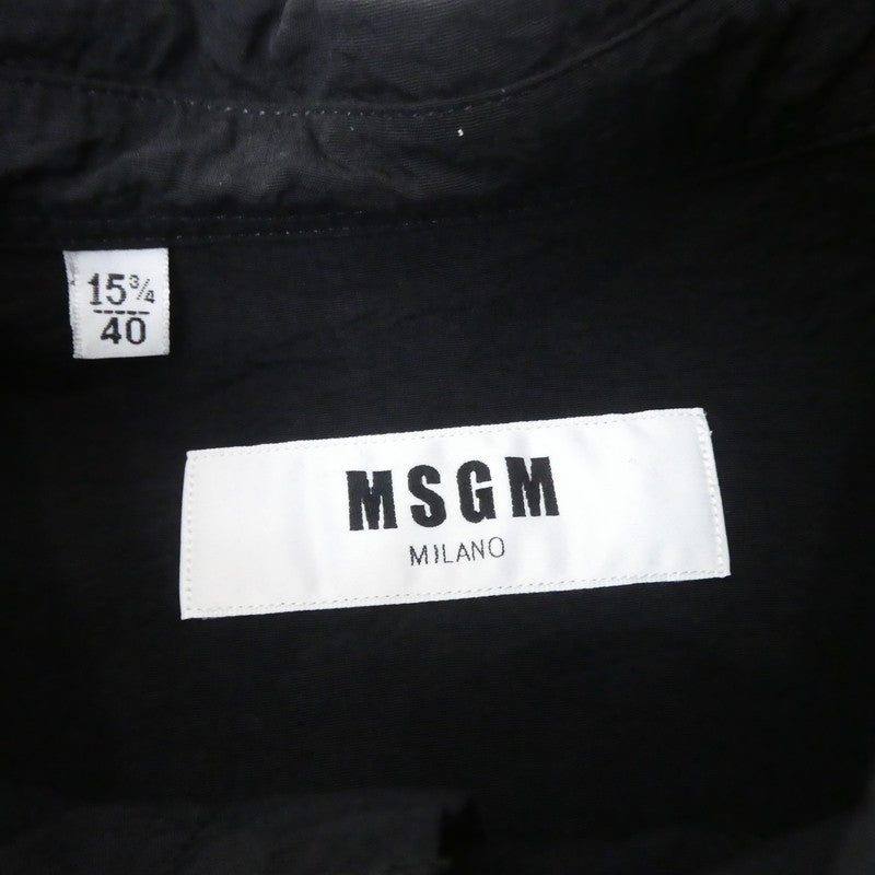 【中古】MSGM | エムエスジーエム 半袖シャツ 2640ME11B ブラック サイズ：40