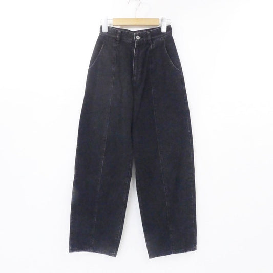 【中古】Steven Alan | スティーブンアラン 12OZ DENIM WIDE TAPERED PANTS デニムパンツ 8214-243-0594 ブラック サイズ：S