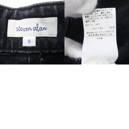 【中古】Steven Alan | スティーブンアラン 12OZ DENIM WIDE TAPERED PANTS デニムパンツ 8214-243-0594 ブラック サイズ：S