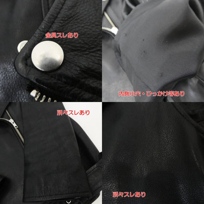 【中古】 ダブルレザーライダースジャケット レザー 16-010-586-8010-3-0 ブラック