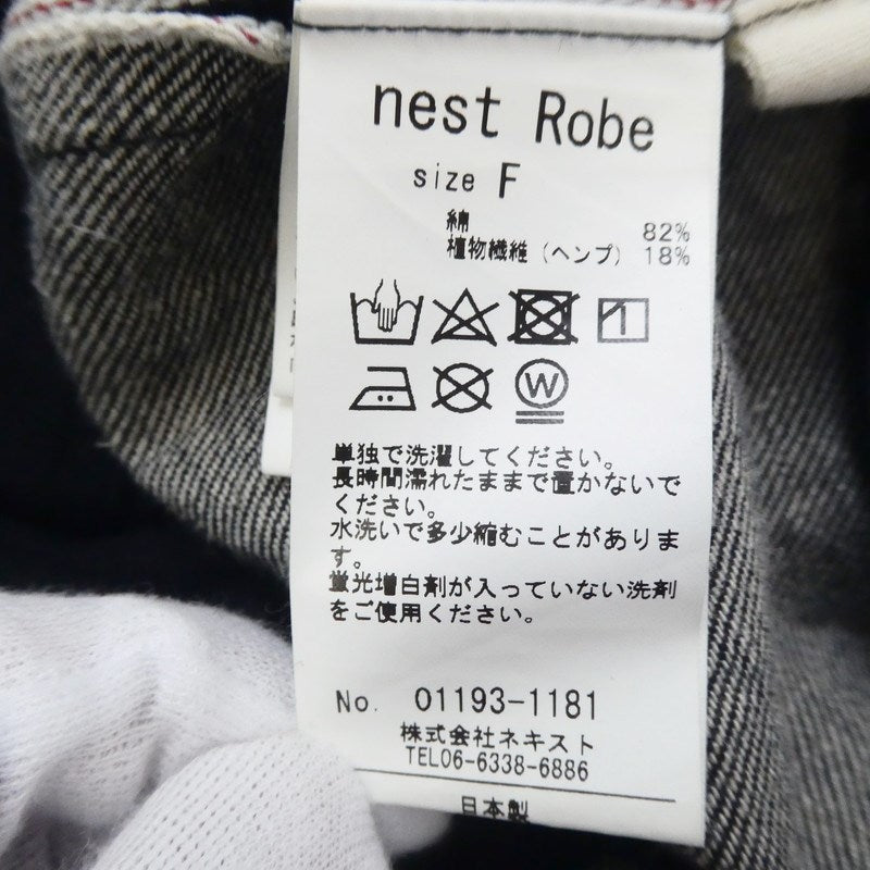 【中古】nest Robe | ネストローブ 硫化染めコットンヘンプセルビッチデニム デニムパンツ 01193-1181 サイズ:F インディゴ