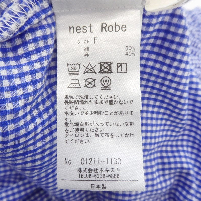 【中古】nest Robe | ネストローブ ハードマンコットンリネンウエストラッフル パンツ 01211-1130 2021S/S サイズ:F