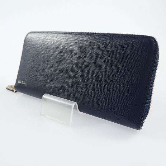 【中古】Paul Smith | ポール・スミス ジップストローグレイン2 長財布 PSC785 ネイビー
