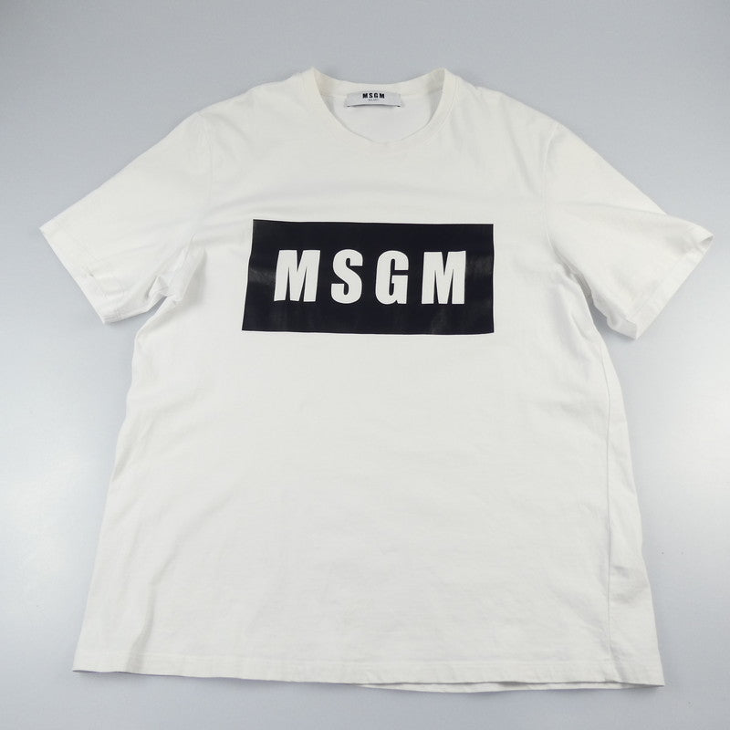 【中古】MSGM | エムエスジーエム ボックスロゴ 半袖Ｔシャツ 264MM67 ホワイト サイズ：M