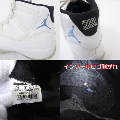 【中古】NIKE | ナイキ AIR JORDAN 11 RETRO LEGEND BLUE (2014) スニーカー 378037-117 ホワイト 27cm