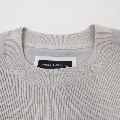 【中古】MAISON SPECIAL | メゾンスペシャル ニットコンビプルオーバー半袖シャツ カットソー 11231411326 ベージュ サイズ：1