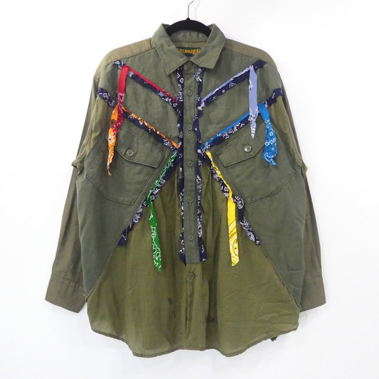 【中古】HURRAY HURRAY | フレイフレイ 長袖シャツ カーキ サイズ：不明