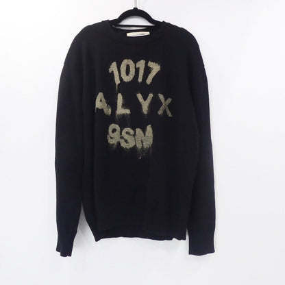 【中古】1017 ALYX 9SM | テンセブンティーナリクスナインエスエム SPRAY PAINT-INTARSIA COTTON-JERSEY SWEATER セーター AAMKN0122YA03 ブラック サイズ：M