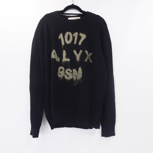 【中古】1017 ALYX 9SM | テンセブンティーナリクスナインエスエム SPRAY PAINT-INTARSIA COTTON-JERSEY SWEATER セーター AAMKN0122YA03 ブラック サイズ：M
