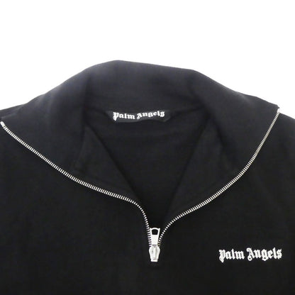 【中古】Palm Angels | パームエンジェルス Logo-Embroidered Half-Zip Sweatshirt スウェット PMBA044F23FLE002 ブラック サイズ：S