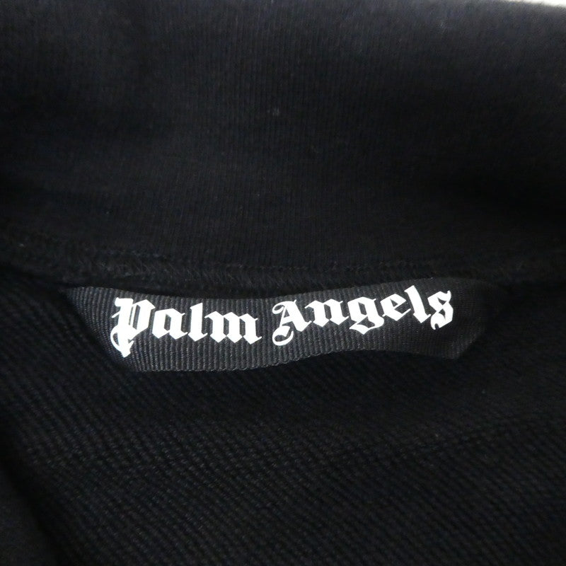 【中古】Palm Angels | パームエンジェルス Logo-Embroidered Half-Zip Sweatshirt スウェット PMBA044F23FLE002 ブラック サイズ：S