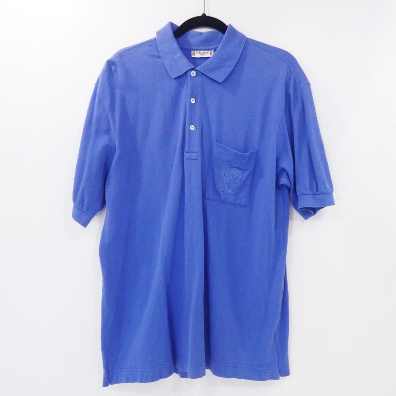 【中古】CELINE | セリーヌ ポロシャツ ブルー サイズ：XXL