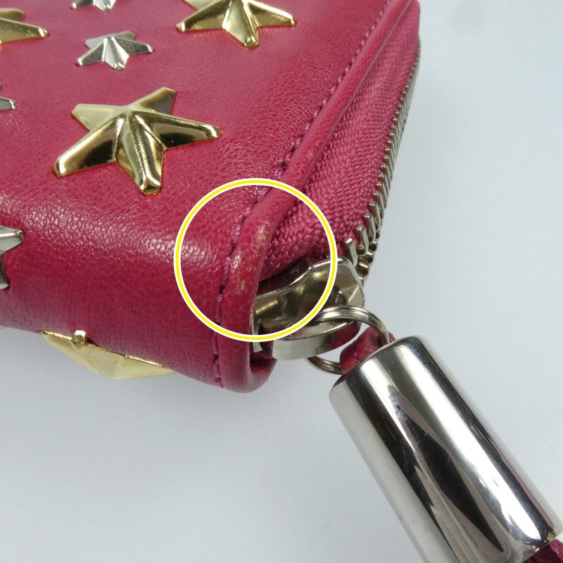【中古】JIMMY CHOO | ジミーチュウ FILIPA STAR STUDS 長財布 ピンク