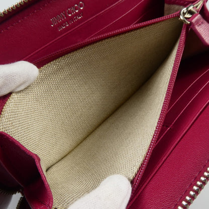 【中古】JIMMY CHOO | ジミーチュウ FILIPA STAR STUDS 長財布 ピンク