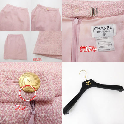 【中古】CHANEL | シャネル ツイードジャケットセットアップ セットアップ P10459V06386 1998年製 国内正規品 ピンク サイズ：38
