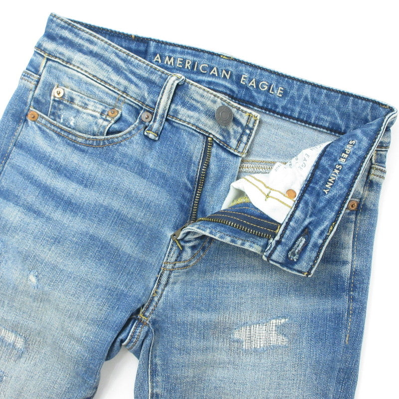 【中古】American Eagle | アメリカンイーグル デニムパンツ 6745628599 リペア加工 ブルー サイズ：26