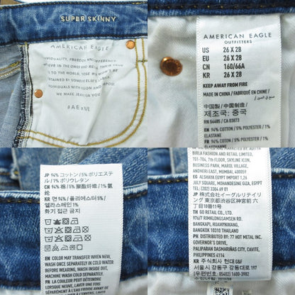 【中古】American Eagle | アメリカンイーグル デニムパンツ 6745628599 リペア加工 ブルー サイズ：26