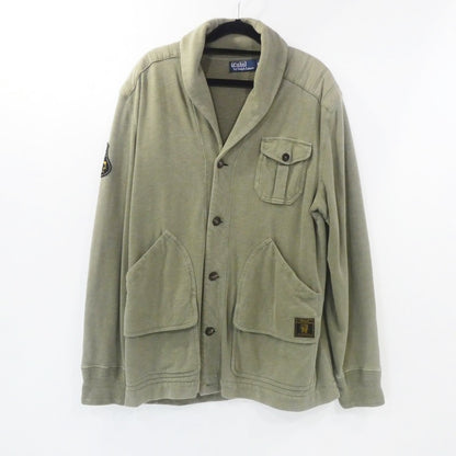 【中古】POLO RALPH LAUREN | ポロ・ラルフローレン ミリタリースウェットショールカーディガン カーディガン カーキ サイズ：M