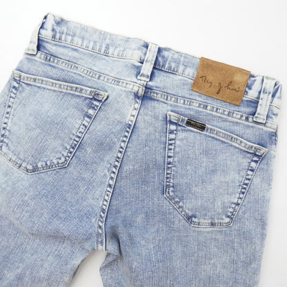 【中古】BIG JOHN | ビッグジョン Carrot Leg デニムパンツ MMM134J ペイント加工 ブルー サイズ：28