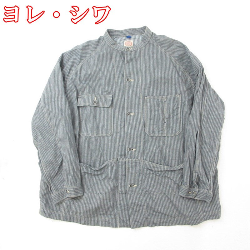 【中古】FUNSET OF ART MARIN COUNTY MADE | ファンセットオブアートマリンカウンティメイド small hickory cover shirts 長袖シャツ ストライプ サイズ：M
