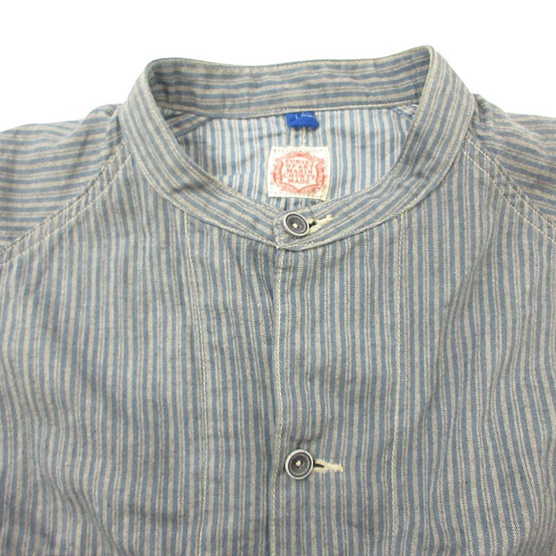 【中古】FUNSET OF ART MARIN COUNTY MADE | ファンセットオブアートマリンカウンティメイド small hickory cover shirts 長袖シャツ ストライプ サイズ：M
