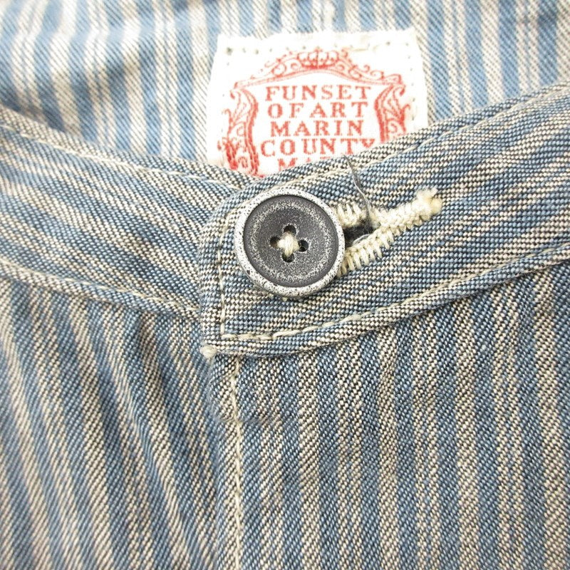 【中古】FUNSET OF ART MARIN COUNTY MADE | ファンセットオブアートマリンカウンティメイド small hickory cover shirts 長袖シャツ ストライプ サイズ：M
