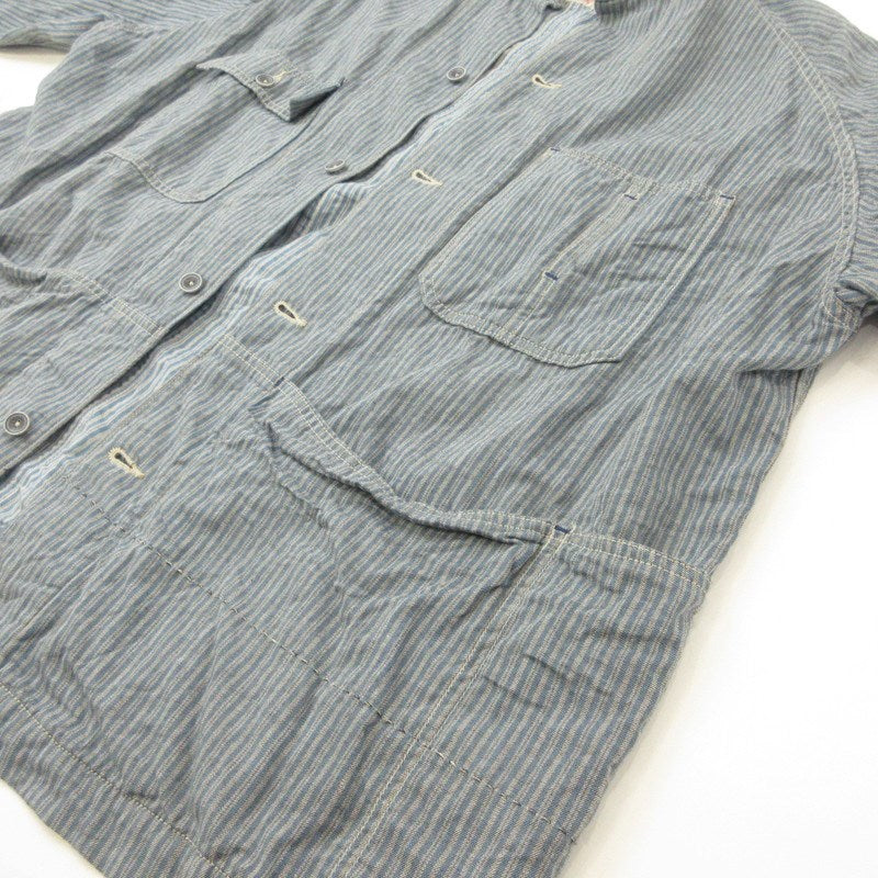 【中古】FUNSET OF ART MARIN COUNTY MADE | ファンセットオブアートマリンカウンティメイド small hickory cover shirts 長袖シャツ ストライプ サイズ：M