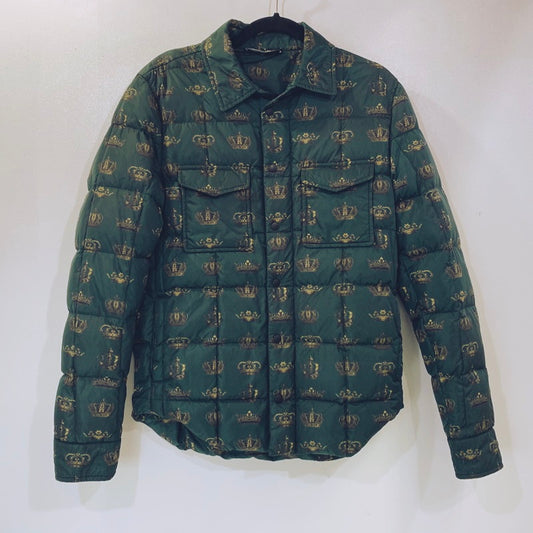 【中古】DOLCE & GABBANA | ドルチェアンドガッバーナ クラウン総柄 ダウンジャケット G9FK3T グリーン サイズ：48
