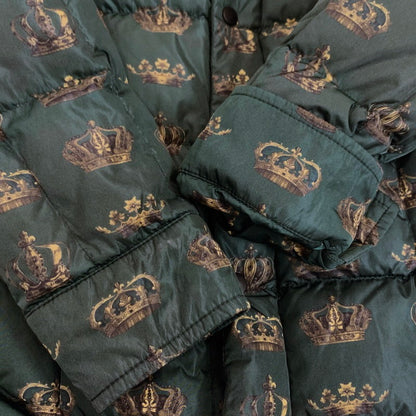 【中古】DOLCE & GABBANA | ドルチェアンドガッバーナ クラウン総柄 ダウンジャケット G9FK3T グリーン サイズ：48