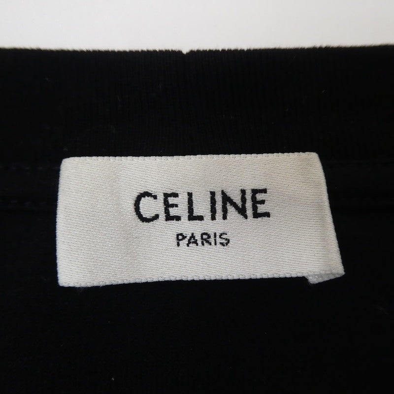 【中古】CELINE | セリーヌ ラインストーンロゴルーズフィットTシャツ 半袖Ｔシャツ 2X49F671Q ブラック サイズ：XL