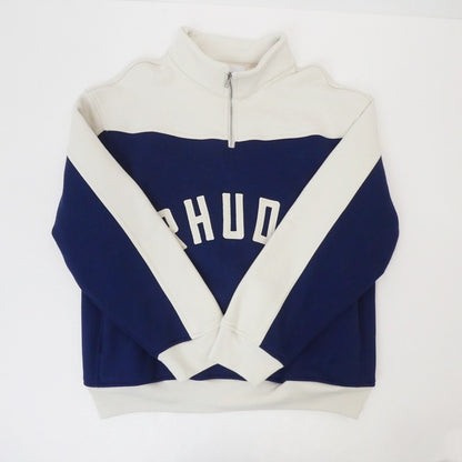 【中古】RHUDE | ルード CONTRAST QUARTER-ZIP Varsity スウェット RHSS24JA091672772277 ネイビー サイズ：XL