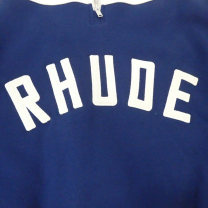 【中古】RHUDE | ルード CONTRAST QUARTER-ZIP Varsity スウェット RHSS24JA091672772277 ネイビー サイズ：XL