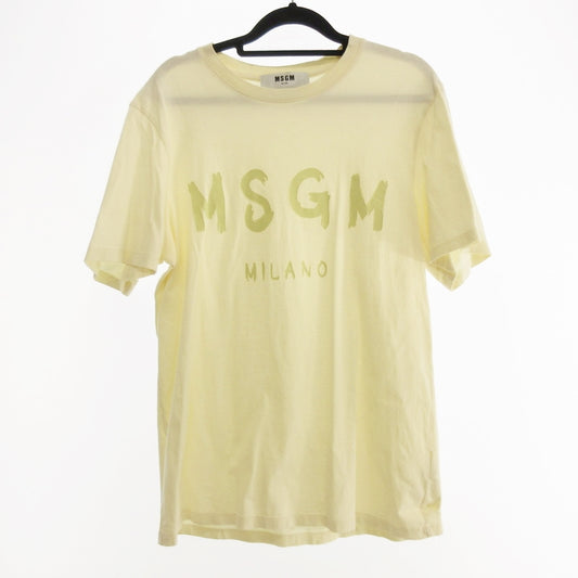 【中古】MSGM | エムエスジーエム BRUSH STROKE LOGO 半袖Ｔシャツ 3240MM510 国内正規品 アイボリー サイズ：XS