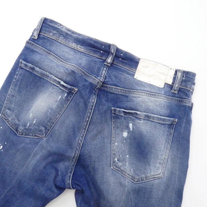【中古】PREMIUM MOOD DENIM SUPERIOR | プレミアムムードデニムスペリオール BARRET デニムパンツ 3527 ダメージ加工 ブルー サイズ：29