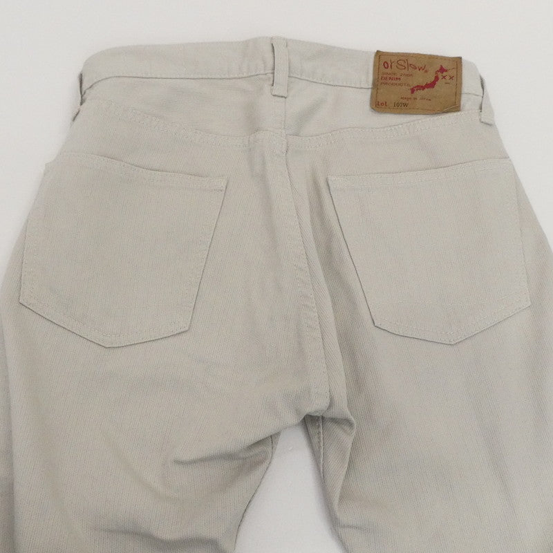 【中古】orSlow | オアスロウ COTTON PIQUE IVY FIT PANTS デニムパンツ 107W アイボリー サイズ：S