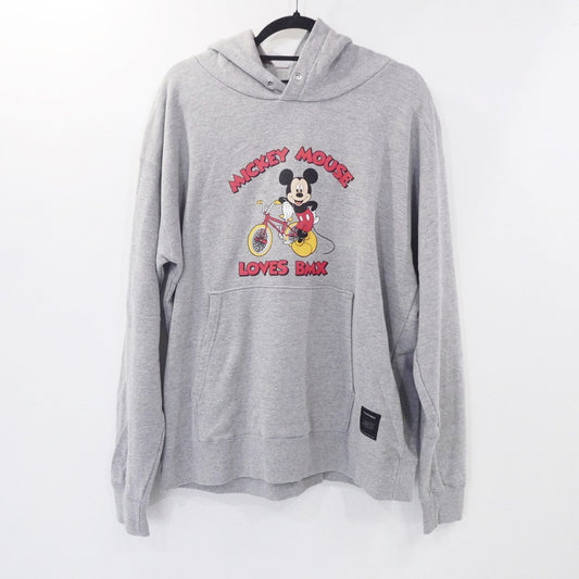 【中古】430 - FOURTHIRTY - | フォーサーティー “MICKEY LOVES BMX” P/O PARKA パーカー グレー サイズ：3