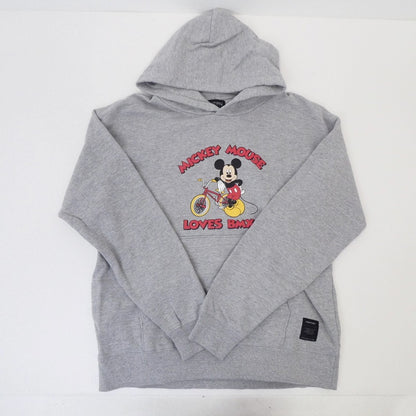 【中古】430 - FOURTHIRTY - | フォーサーティー “MICKEY LOVES BMX” P/O PARKA パーカー グレー サイズ：3
