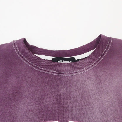 【中古】X-LARGE | エクストララージ EST 1991 BLEACHED CREWNECK SWEATSHIRT スウェット 101234012004 パープル サイズ：L