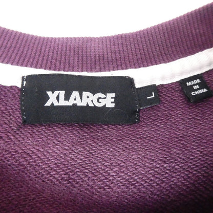 【中古】X-LARGE | エクストララージ EST 1991 BLEACHED CREWNECK SWEATSHIRT スウェット 101234012004 パープル サイズ：L